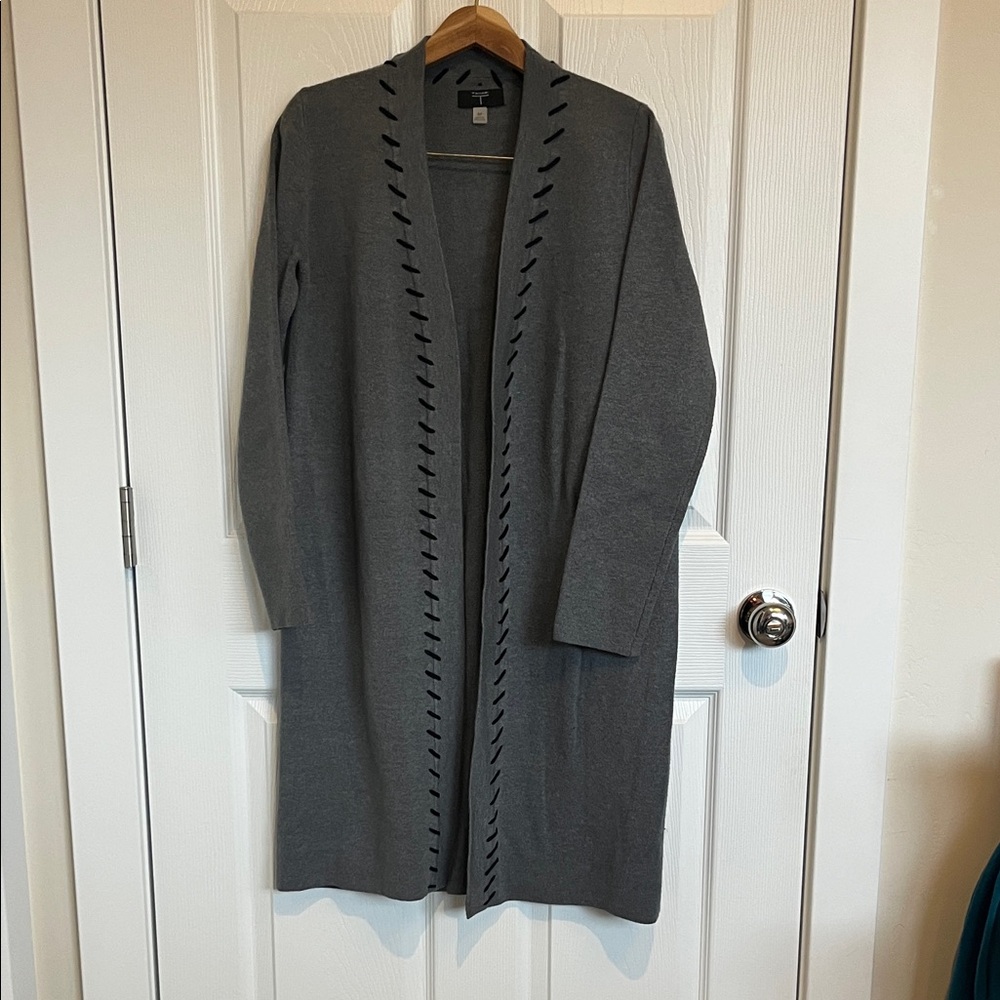 Tahari Open Front Long Cardigan